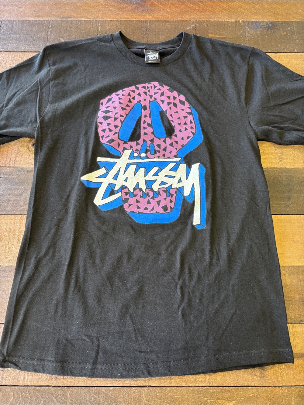 Stussy skull graphic t shirt men’s size medium black